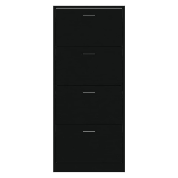 Mueble zapatero madera contrachapada negro 63x24x147 cm M 4