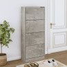 Mueble zapatero madera contrachapada gris hormigón 63x24x147 cm 1