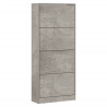 Mueble zapatero madera contrachapada gris hormigón 63x24x147 cm 3