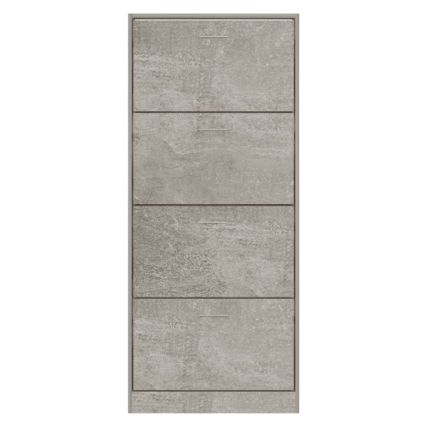 Mueble zapatero madera contrachapada gris hormigón 63x24x147 cm M 4