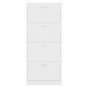 Mueble zapatero madera contrachapada blanco brillo 63x24x147 cm 4