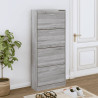Mueble zapatero madera contrachapada gris Sonoma 63x24x147 cm 1