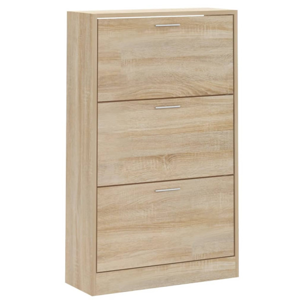 Mueble zapatero madera contrachapada roble Sonoma 63x24x103 cm M 3