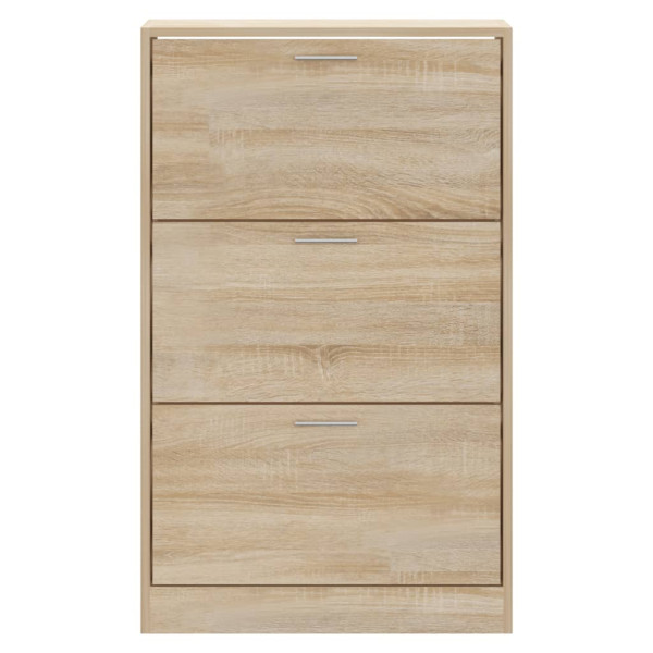 Mueble zapatero madera contrachapada roble Sonoma 63x24x103 cm M 4