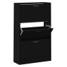 Mueble zapatero madera contrachapada negro 63x24x103 cm 2