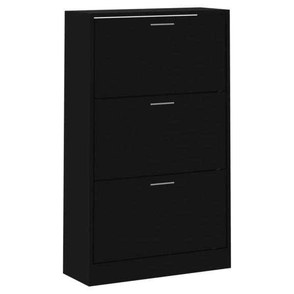 Mueble zapatero madera contrachapada negro 63x24x103 cm M 3