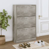 Mueble zapatero madera contrachapada gris hormigón 63x24x103 cm 1