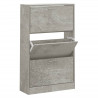 Mueble zapatero madera contrachapada gris hormigón 63x24x103 cm 2