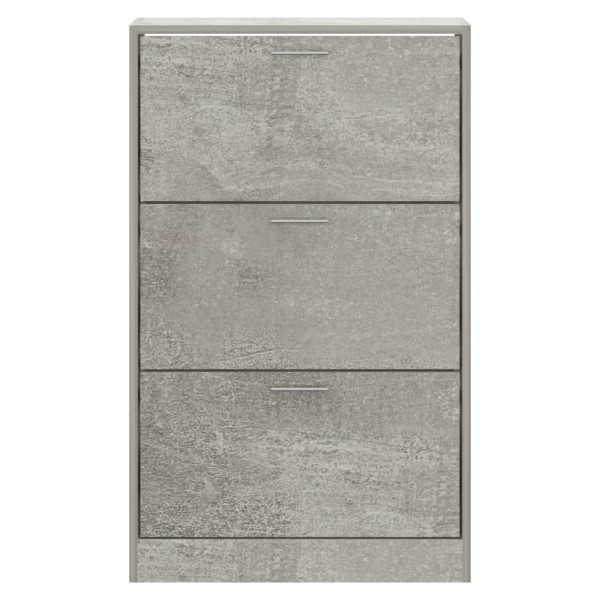 Mueble zapatero madera contrachapada gris hormigón 63x24x103 cm M 4