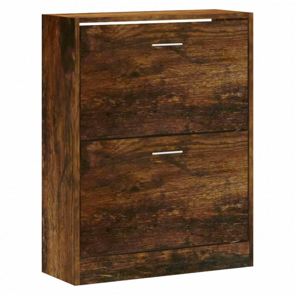 Mueble zapatero madera contrachapada roble ahumado 63x24x81 cm M 3