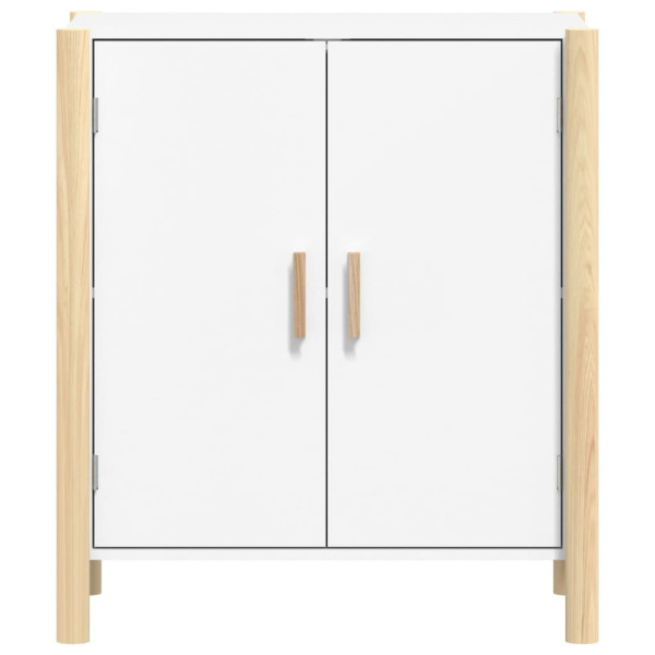 Aparador de madera contrachapada blanco 62x38x70 cm M 5