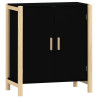Aparador de madera contrachapada negro 62x38x70 cm 2