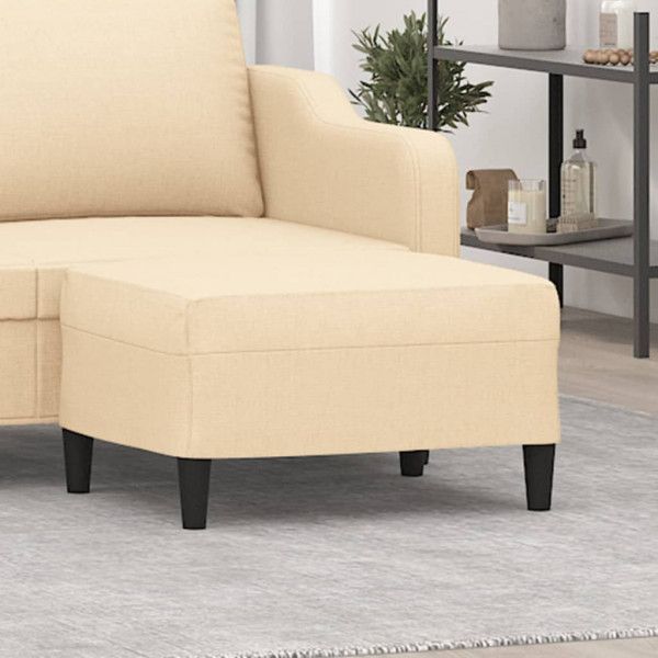 Reposapiés de tela crema 70x55x41 cm D