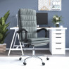 Silla de oficina reclinable de tela gris oscuro 1