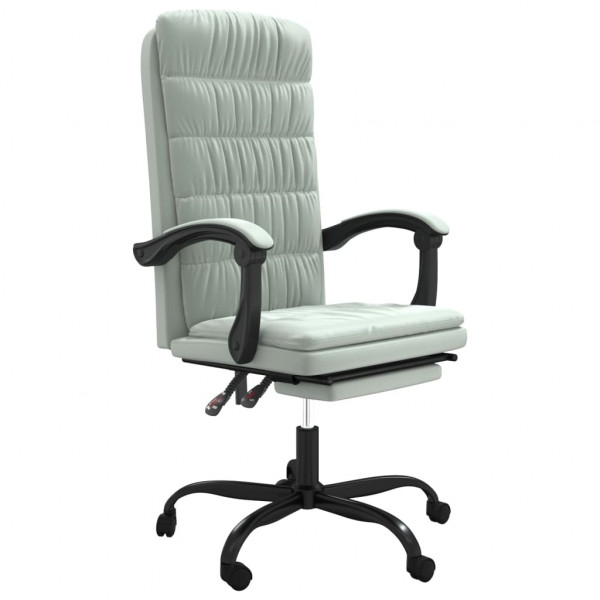 Silla de oficina reclinable de terciopelo gris claro M 2