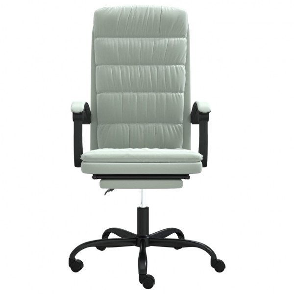 Silla de oficina reclinable de terciopelo gris claro M 3
