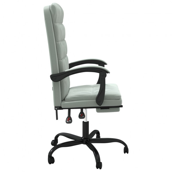 Silla de oficina reclinable de terciopelo gris claro M 4