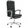 Silla de oficina reclinable cuero sintético negro 2