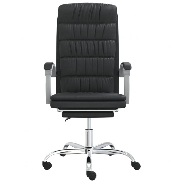 Silla de oficina reclinable cuero sintético negro M 3