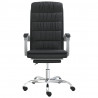 Silla de oficina reclinable cuero sintético negro 3