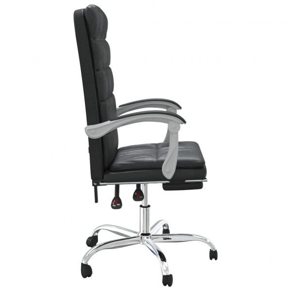 Silla de oficina reclinable cuero sintético negro M 4