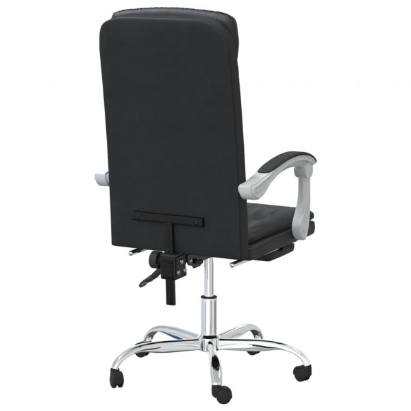 Silla de oficina reclinable cuero sintético negro M 5