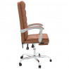 Silla de oficina reclinable cuero sintético marrón 4