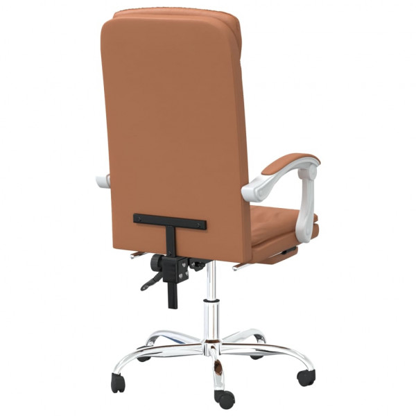 Silla de oficina reclinable cuero sintético marrón M 5