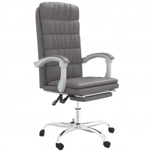 Silla de oficina reclinable cuero sintético gris H