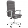 Silla de oficina reclinable cuero sintético gris 2