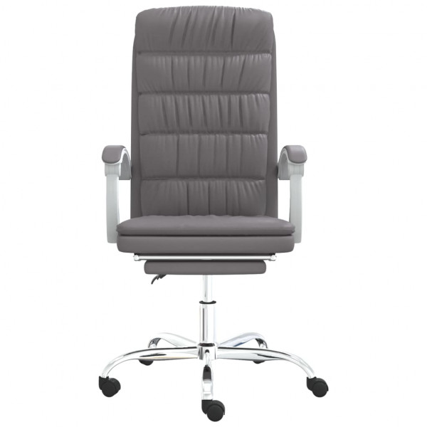 Silla de oficina reclinable cuero sintético gris M 3