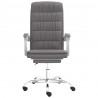 Silla de oficina reclinable cuero sintético gris 3