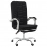 Silla de oficina reclinable cuero sintético negro 2