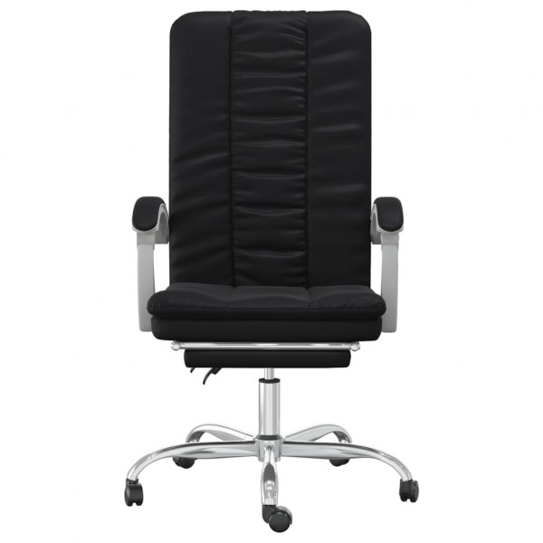 Silla de oficina reclinable cuero sintético negro M 3