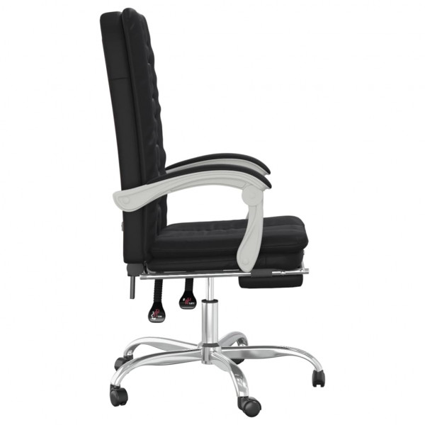 Silla de oficina reclinable cuero sintético negro M 4