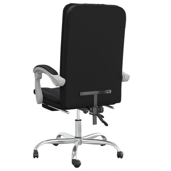 Silla de oficina reclinable cuero sintético negro M 5