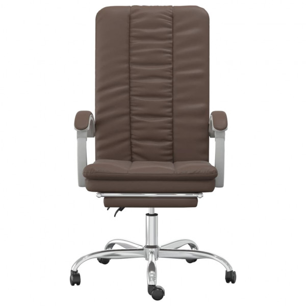 Silla de oficina reclinable cuero sintético marrón M 3