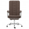 Silla de oficina reclinable cuero sintético marrón 3