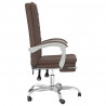 Silla de oficina reclinable cuero sintético marrón 4