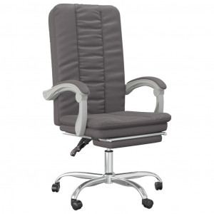 Silla de oficina reclinable cuero sintético gris H