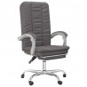 Silla de oficina reclinable cuero sintético gris 2