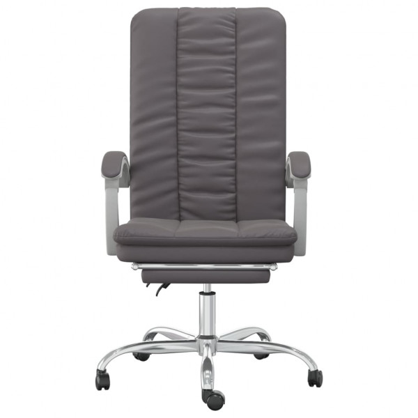 Silla de oficina reclinable cuero sintético gris M 3