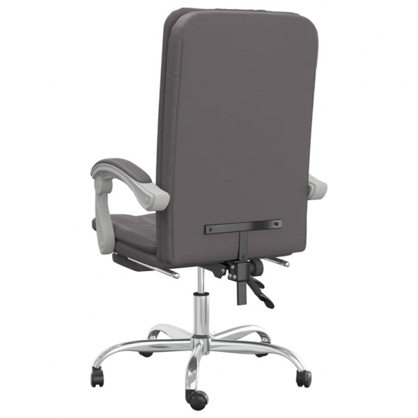 Silla de oficina reclinable cuero sintético gris M 5