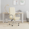 Silla de oficina reclinable cuero sintético crema 1