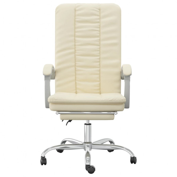 Silla de oficina reclinable cuero sintético crema M 3
