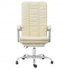 Silla de oficina reclinable cuero sintético crema 3