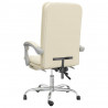 Silla de oficina reclinable cuero sintético crema 5