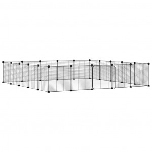 Gaiola p/ animais de 20 painéis c/ porta 35x35 cm aço preto H