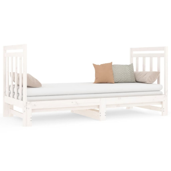Sofá cama extraíble madera maciza de pino blanco 2x(90x190) cm M 2