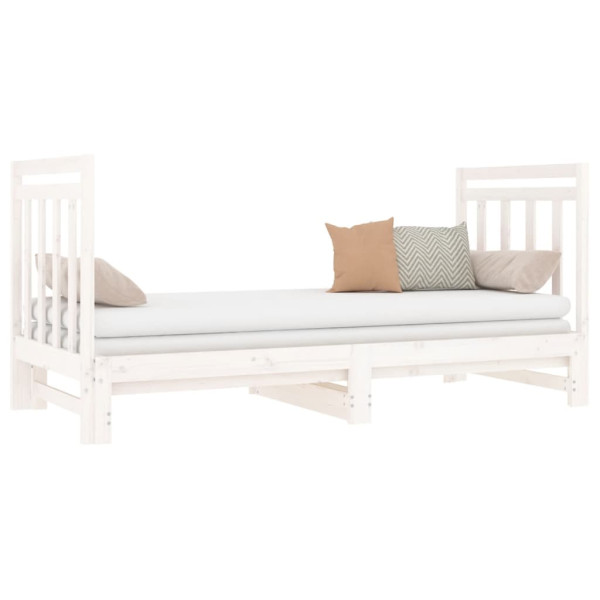 Sofá-cama removível em madeira maciça de pinho branco 2x(90x190) cm M 3